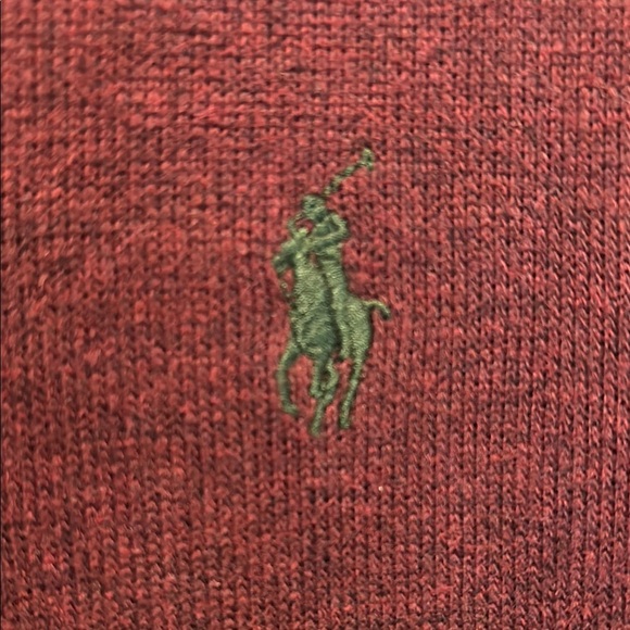 Vintage Polo by Ralph Lauren Burgundy Hoodie Sweatshirt Relaxed Fit - Picture 4 of 10